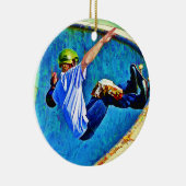 ボールでスケートボードをすること セラミックオーナメント (右)