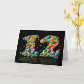 ボールで数字を形成した12歳の誕生日 カード (黄色い花)