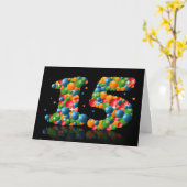 ボールで数字を形成した15歳の誕生日 カード (黄色い花)