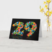 ボールで数字を形成した29歳の誕生日 カード (黄色い花)