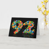 ボールで数字を形成した92歳の誕生日 カード (黄色い花)