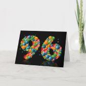 ボールで数字を形成した96歳の誕生日 カード (正面)