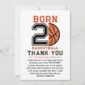ボールで生まれたバスケットボール 2歳の誕生日パーティー サンキューカード (正面)