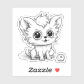 ボールで遊ぶかわいい子犬 シール (シート)