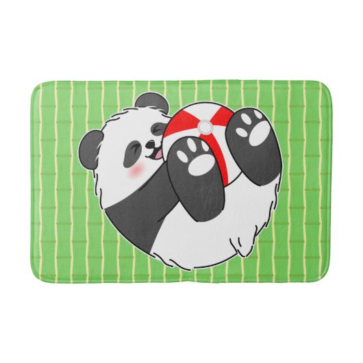 ボールで遊ぶかわいい赤ちゃんパンダ バスマット (正面)