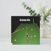 ボールとキューを入れた8ボールのテーブルオイルペイント。 (スタンド正面)