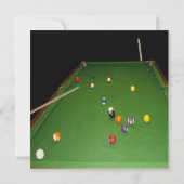 ボールとキューを入れた8ボールのテーブルオイルペイント。 (裏面)