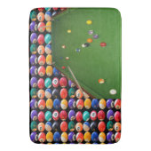 ボールとキューを入れた8ボールのテーブルオイルペイント。 バスマット (正面縦)