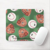 ボールとグローブコラージフィールドの背景 マウスパッド (マウス)