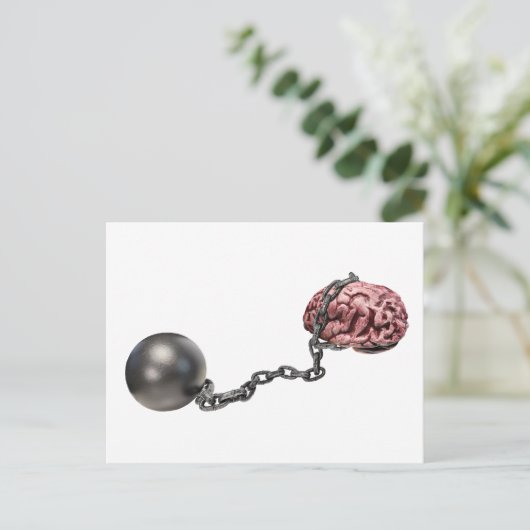 ボールとチェーンを持つ脳 ポストカード (スタンド正面)