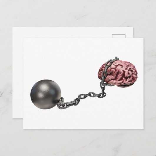 ボールとチェーンを持つ脳 ポストカード (正面/裏面)