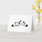 ボールとチェ結婚ーンのリングや輪 カード (黄色い花)