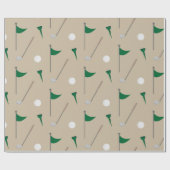 ボールとティーゴルファー付きゴルフ旗 ラッピングペーパー (フラット)