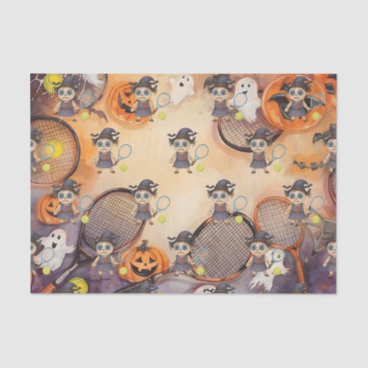 ボールとラケットをテーマにしたテニスハロウィーン 薄葉紙 (正面)