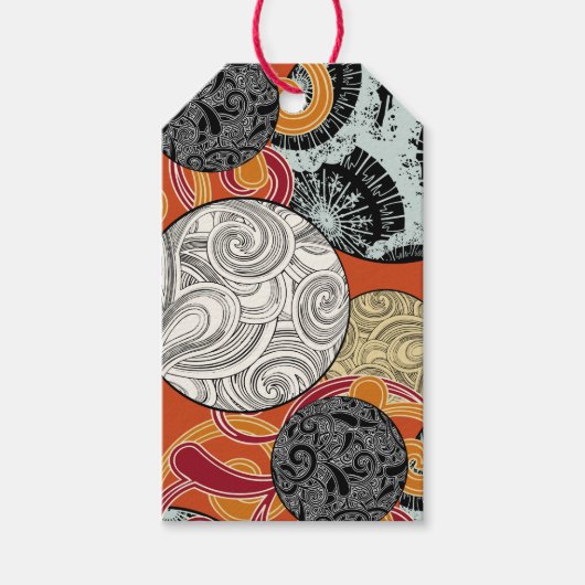 ボールと渦巻きのクリスマスギフトタグ ギフトタグ (正面)