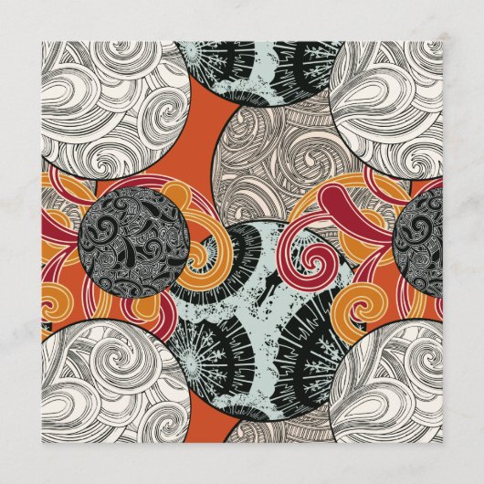 ボールと渦巻きの和風カード カード (正面)