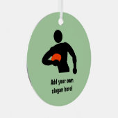 ボールと自分の言葉を持つラグビープレーヤーMetal メタルオーナメント (正面右)