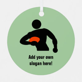 ボールと自分の言葉を持つラグビープレーヤーMetal メタルオーナメント