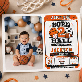 ボールに生まれて スポーツ少年 2歳の誕生日パーティー 招待状