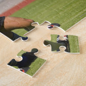 ボールのために戦うラグビー選手 ジグソーパズル (側面)