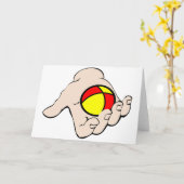 ボールのグリーティングカードをジャグリングする手 カード (黄色い花)