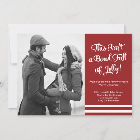 ボールのゼリーの妊娠の写真の発表カード 案内状 (正面)