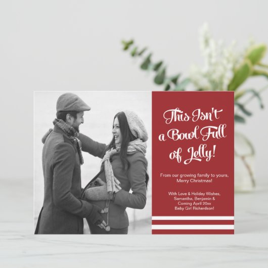 ボールのゼリーの妊娠の写真の発表カード 案内状 (スタンド正面)