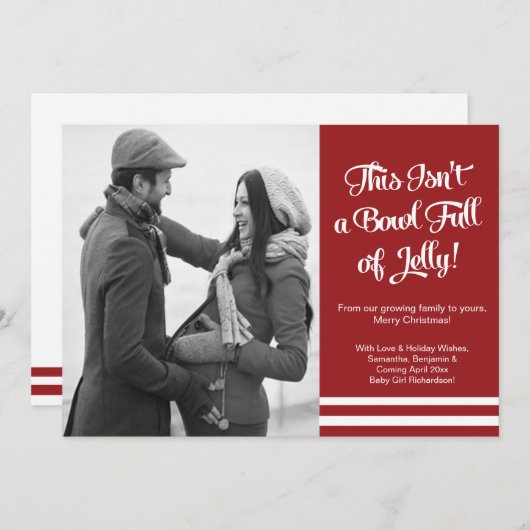 ボールのゼリーの妊娠の写真の発表カード 案内状 (正面/裏面)