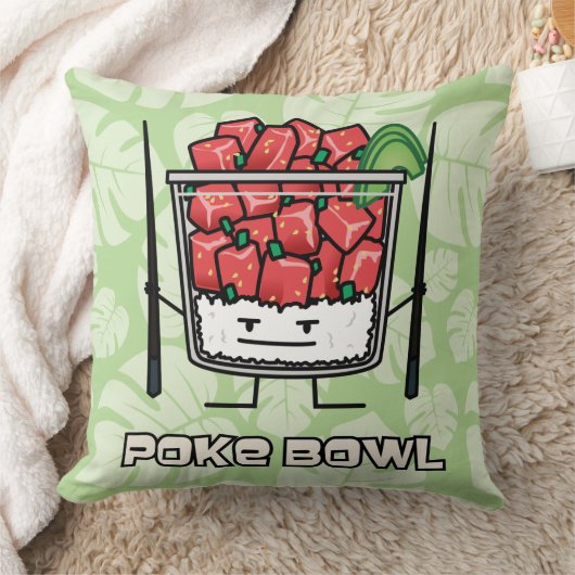 ボールのハワイの生魚サラダ箸のakuを突いて下さい クッション (ブランケット)