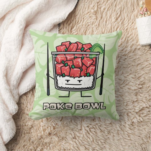 ボールのハワイの生魚サラダ箸のakuを突いて下さい クッション (ブランケット)