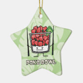 ボールのハワイの生魚サラダ箸のakuを突いて下さい セラミックオーナメント (左)