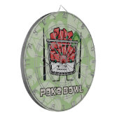 ボールのハワイの生魚サラダ箸のakuを突いて下さい ダーツボード (正面左)