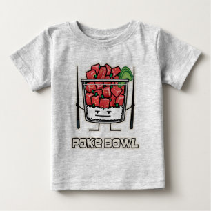 ボールのハワイの生魚サラダ箸のakuを突いて下さい ベビーTシャツ