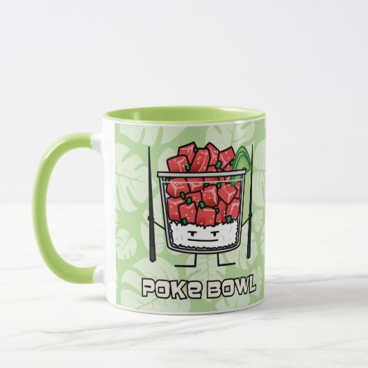 ボールのハワイの生魚サラダ箸のakuを突いて下さい マグカップ (左)