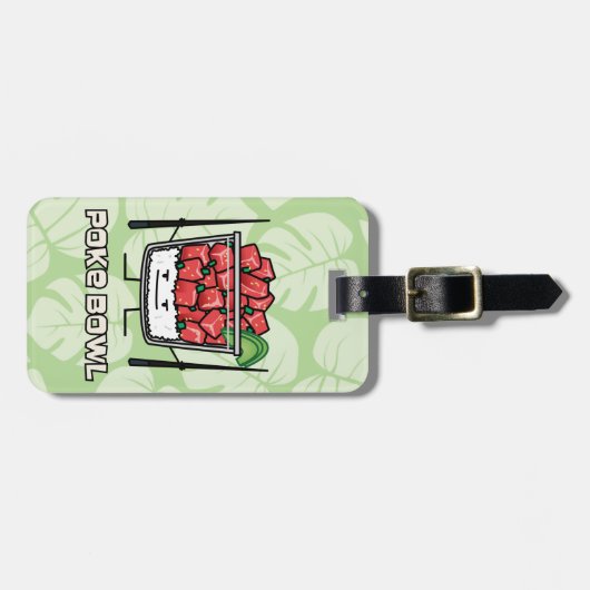 ボールのハワイの生魚サラダ箸のakuを突いて下さい ラゲッジタグ (正面横)