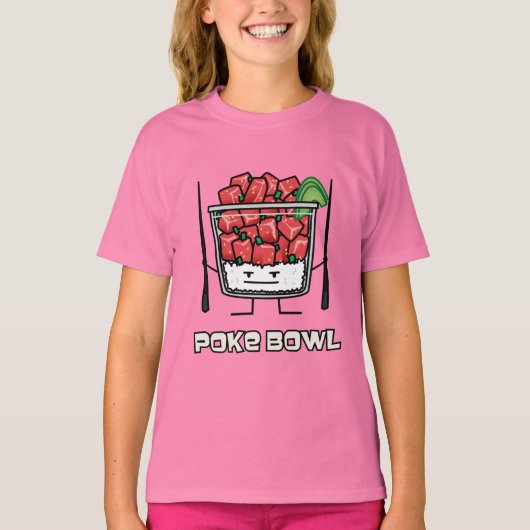 ボールのハワイの生魚サラダ箸のakuを突いて下さい tシャツ (正面)