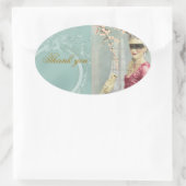 ボールの前に感謝ステッカー 楕円形シール (バッグ)