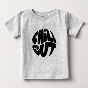 ボールの形をした手描きレタリングフレーズ ベビーTシャツ