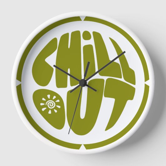 ボールの形をした手描きレタリングフレーズ 壁時計 (正面)