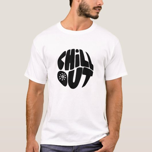 ボールの形をした手描きレタリングフレーズ Tシャツ (正面)