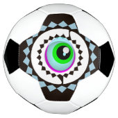 ボールの怪物的な目を見る不気味なサッカーボール サッカーボール (回転)