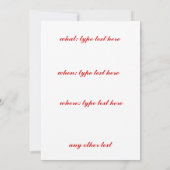 ボールの招待状のいちご 招待状 (裏面)