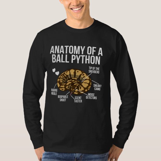 ボールの解剖学PythonオーナーボールPython愛好家 Tシャツ (正面)