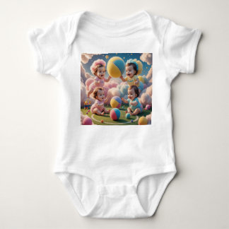 ボールよくはしゃぐ付きカラフルベビー – 愛らしい子供 ベビーボディスーツ