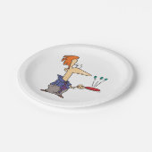 ボールをこうもりに当てる人 ペーパープレート (アングル)