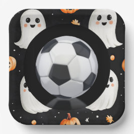 ボールをテーマにしたサッカーハロウィン ペーパープレート
