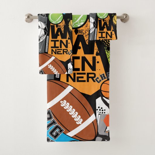 ボールを使ったスポーツパターン バスタオルセット (インサイチュ)