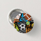 ボールを使ったスポーツパターン 缶バッジ (正面&裏面)