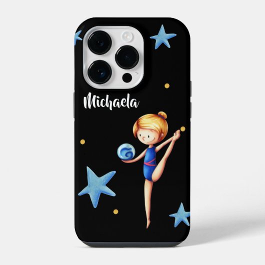 ボールを使ったリズミカルな体操の女子タイポグラフィー iPhoneケース (裏面)