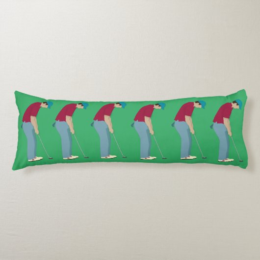 ボールを入れるグリーンゴルファー ボディピロー (正面)